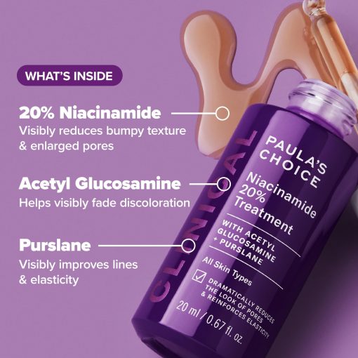 Paula's Choice CLINICAL 20% Niacinamide Vitamin B3 Concentrated Face Serum, Anti-Aging Serum for Face, Treatment for Discoloration & Minimizing Large Pores, Fragrance-Free, 0.67oz - Image 6