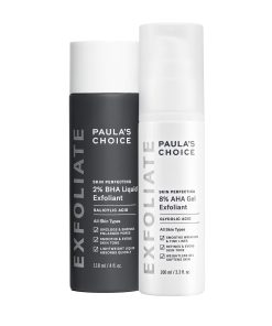 Paula's Choice SKIN PERFECTING 8% AHA Gel Exfoliant & 2% BHA Liquid Duo - Facial Exfoliants for Blackheads, Enlarged Pores, Wrinkles, and Fine Lines w/Glycolic and Salicylic Acid