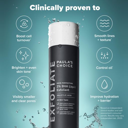 Paulas Choice--SKIN PERFECTING 2% BHA Liquid Salicylic Acid Exfoliant--Facial Exfoliant for Blackheads, Enlarged Pores, Wrinkles & Fine Lines, 4 oz Bottle - Image 6