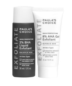 Paula's Choice SKIN PERFECTING 8% AHA Gel & 2% BHA Liquid Travel Duo, Facial Exfoliants for Blackheads, Large Pores, Wrinkles & Fine Lines, Face Exfoliators w/Glycolic & Salicylic Acid - Travel Size