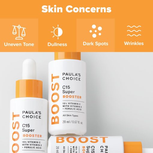 Paula's Choice BOOST C15 Super Booster, 15% Vitamin C Serum for Face, Face Serum with Vitamin E & Ferulic Acid for Discoloration & Glow, Fragrance-Free, 0.67 Fl Oz - Image 3
