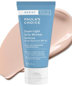 Paula's Choice RESIST Super-Light Daily Wrinkle Defense Mineral Sunscreen, SPF 30 Face Sunscreen for Oily Skin, Matte Tinted Face Moisturizer, UVA/UVB Protection, Fragrance-Free, 2 Fl Oz