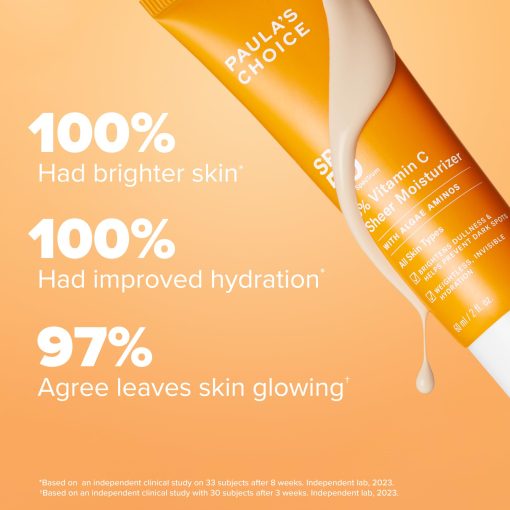 Paula's Choice 5% Vitamin C Sheer Sunscreen for Face, SPF 50 Face Sunscreen, Moisturizing, Lightweight Invisible, Prevents Dark Spots, No Cast, All Skin Types, UVA/UVB Protection, Fragrance-Free, 2oz - Image 6
