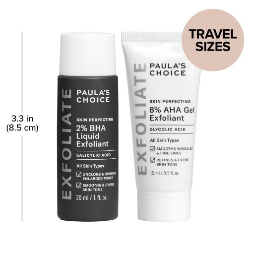 Paula's Choice SKIN PERFECTING 8% AHA Gel & 2% BHA Liquid Travel Duo, Facial Exfoliants for Blackheads, Large Pores, Wrinkles & Fine Lines, Face Exfoliators w/Glycolic & Salicylic Acid - Travel Size - Image 5
