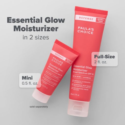 Paula's Choice DEFENSE Essential Glow Mineral Moisturizer SPF 30 with Kiwi Extract, Vitamin C & E, Niacinamide, Argan Oil & Resveratrol, Radiant Dewy Finish, 2 Oz Tube - Image 4