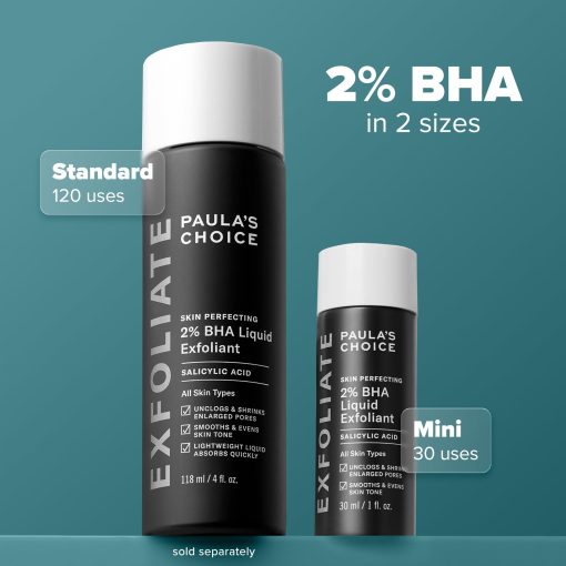 Paula's Choice Skin Perfecting 2% BHA Liquid Salicylic Acid Exfoliant, Gentle Facial Exfoliator for Blackheads, Large Pores, Wrinkles & Fine Lines, Travel Size, 1 Fluid Ounce - Image 2