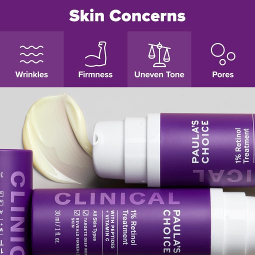 Paula's Choice CLINICAL 1% Retinol Treatment with Peptides, Vitamin C & Licorice Extract, Firming Cream for Face, Anti-Aging & Wrinkles, Fragrance Free, 1 Fl Oz - Image 3