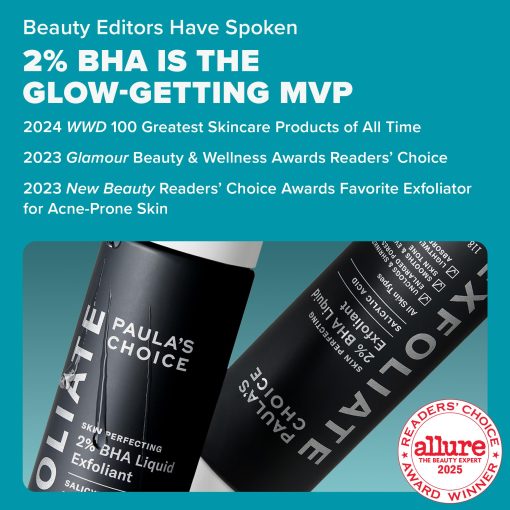 Paulas Choice--SKIN PERFECTING 2% BHA Liquid Salicylic Acid Exfoliant--Facial Exfoliant for Blackheads, Enlarged Pores, Wrinkles & Fine Lines, 4 oz Bottle - Image 8